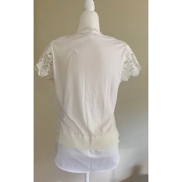 Ted Baker White Lace Short-Sleeve Blouse - Picture 3 of 11